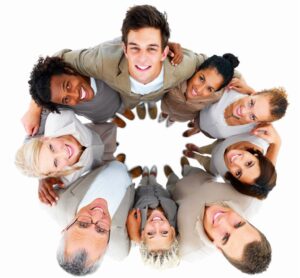 Team che si abbraccia